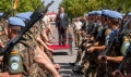 Base General Menacho acto militar de despedida mision internacional en Libano el General Jefe de Fuerza Terrestre José Ignacio Medina y presidente de la junta Monago