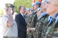 Base General Menacho acto militar de despedida mision internacional en Libano el General Jefe de Fuerza Terrestre José Ignacio Medina y presidente de la junta Monago