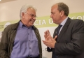 El expresidente del Gobierno Felipe González y el presidente de la Junta de Extremadura, José Antonio Monago, presentacion de Desayunos de la junta de Extremadura, dentro del programa Invest in Extremadura